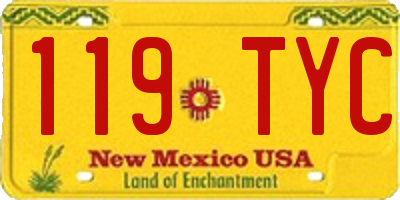 NM license plate 119TYC