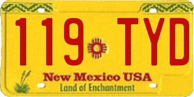 NM license plate 119TYD