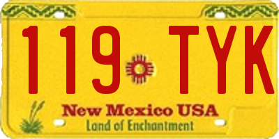 NM license plate 119TYK