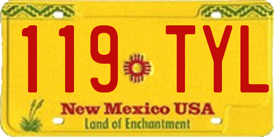 NM license plate 119TYL