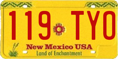 NM license plate 119TYO
