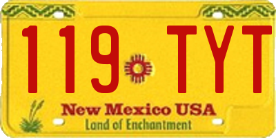 NM license plate 119TYT