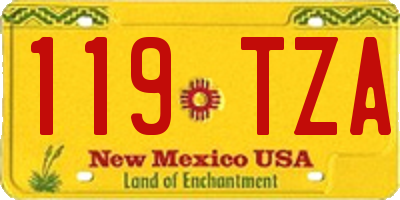 NM license plate 119TZA