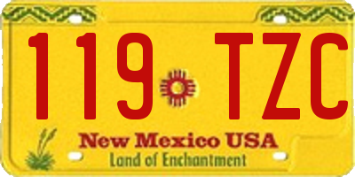NM license plate 119TZC