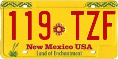 NM license plate 119TZF