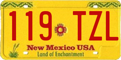 NM license plate 119TZL