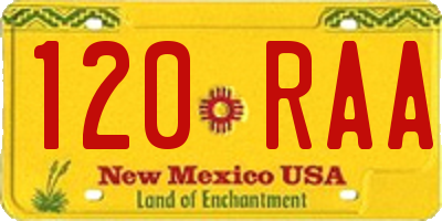 NM license plate 120RAA