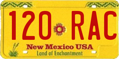 NM license plate 120RAC