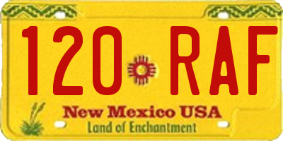 NM license plate 120RAF