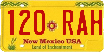 NM license plate 120RAH