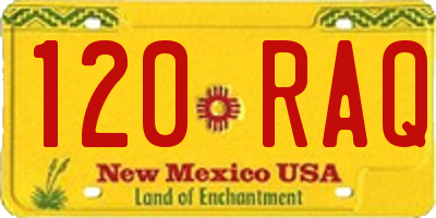 NM license plate 120RAQ