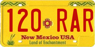 NM license plate 120RAR