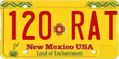 NM license plate 120RAT