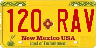 NM license plate 120RAV