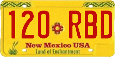 NM license plate 120RBD