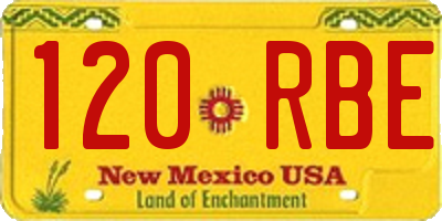 NM license plate 120RBE