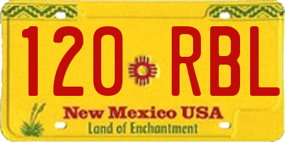 NM license plate 120RBL