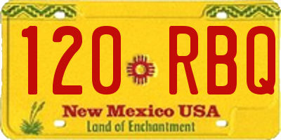 NM license plate 120RBQ