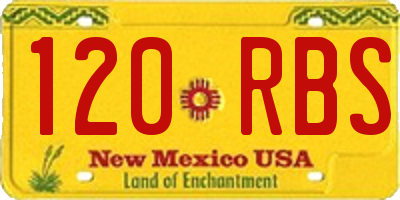 NM license plate 120RBS