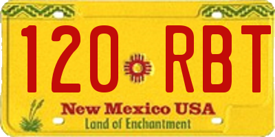 NM license plate 120RBT