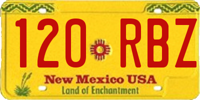 NM license plate 120RBZ