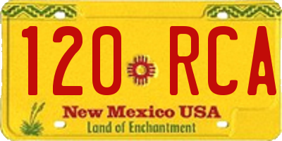 NM license plate 120RCA