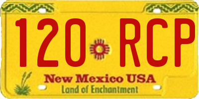 NM license plate 120RCP