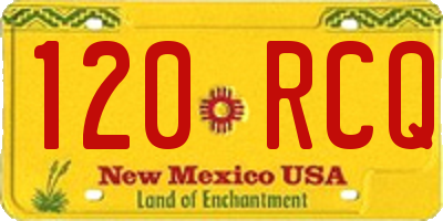 NM license plate 120RCQ