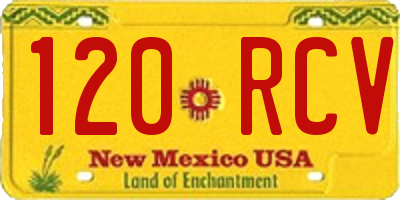 NM license plate 120RCV