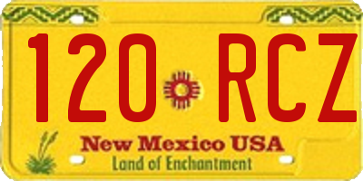 NM license plate 120RCZ