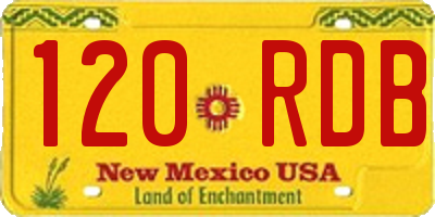 NM license plate 120RDB