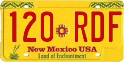NM license plate 120RDF
