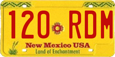NM license plate 120RDM