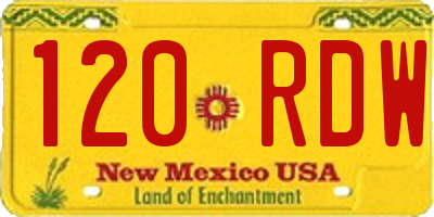 NM license plate 120RDW