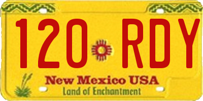 NM license plate 120RDY