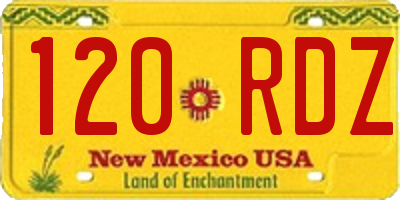 NM license plate 120RDZ