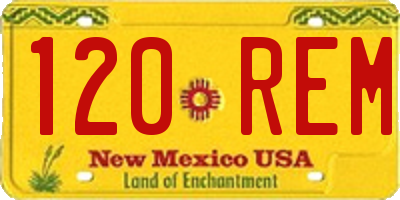 NM license plate 120REM