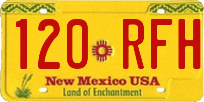 NM license plate 120RFH