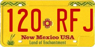 NM license plate 120RFJ
