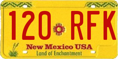 NM license plate 120RFK