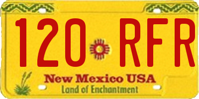 NM license plate 120RFR