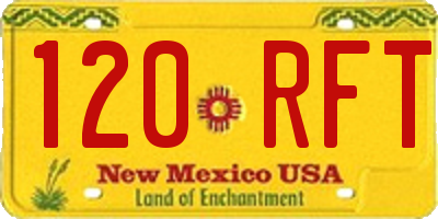 NM license plate 120RFT