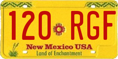 NM license plate 120RGF