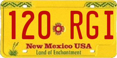 NM license plate 120RGI