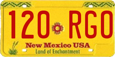 NM license plate 120RGO