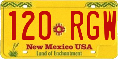 NM license plate 120RGW