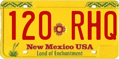 NM license plate 120RHQ