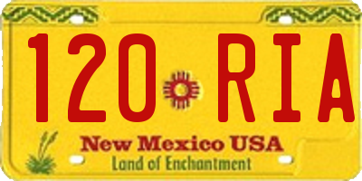 NM license plate 120RIA