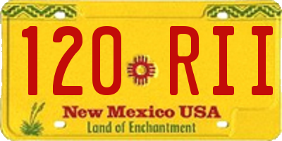 NM license plate 120RII