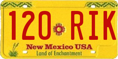 NM license plate 120RIK